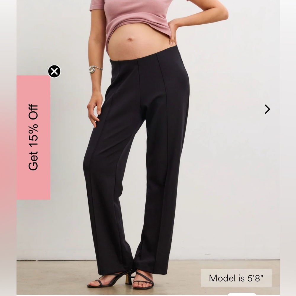 Hatch Maternity Straight-Leg Dress Pants in Black